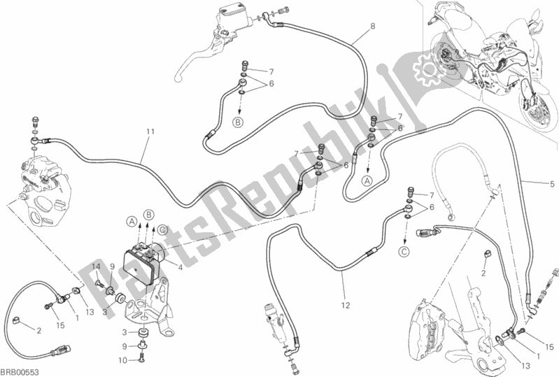 Todas as partes de Abs Do Sistema De Travagem do Ducati Multistrada 950 Touring Thailand 2017
